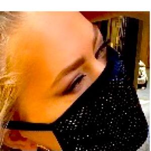 Face mask Black rhinestones